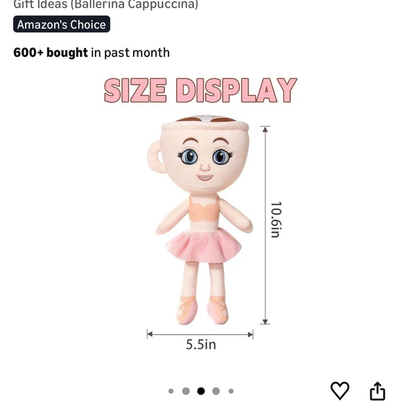 Italian Brain Rot - Ballerina Cappuccina Plush Toy - Picture 2 of 4